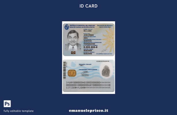 modello ID Uruguay in stile verificato